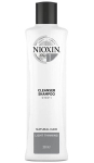 Valomasis &scaron;ampūnas &scaron;velniems, ploniems natūraliems plaukams Nioxin System 1, 300 ml