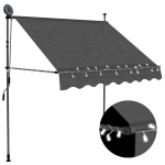 Rankiniu būdu i&scaron;traukiama markizė su LED vidaXL, antracito, 100cm