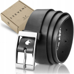 Diržas moterims i&scaron; natūralios odos Stevens, juodas