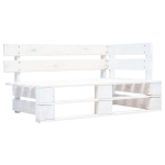 Kampinė sodo sofa i&scaron; palečių, balta
