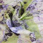 Žaliai margas lininis audinys, 100x150 cm