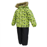 Huppa Žieminis komplektas AVERY, lime chain pattern/ dark gray
