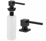 Įmontuojamas skysto muilo dozatorius Mexen Cube, 320 ml, Black granite