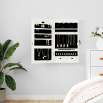 Veidrodinė papuo&scaron;alų spintelė vidaXL, 37.5x10x67 cm, balta