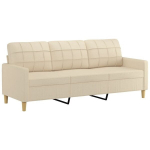 Trivietė sofa vidaXL, 180 cm, smėlio spalvos