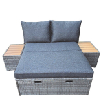 Sodo baldų komplektas &bdquo;Patio Eleonore&ldquo; 2 vietų, pilkas technoratanas su daiktų laikymo vieta