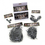 &Scaron;viesos grandinėlė, 100 &scaron;altai baltų LED lempučių, 10m, prailginama, jungtis abiejuose grandinės galuose.