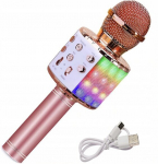 Belaidis karaokės mikrofonas Belsi, rožinis