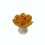 Žvakidė plonoms žvakėms gėlės (rožės) formos, oranžinė