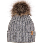 Kepurė moterims su pomponu, pilka Universalus