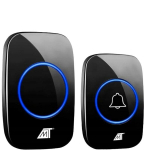 Juodas belaidis durų skambutis, atsparus drėgmei