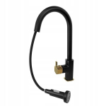 Virtuvės mai&scaron;ytuvas juodas auksinis i&scaron;traukiamas purk&scaron;tuvas Venecija