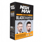 Plaukus ir barzdą dažantis &scaron;ampūnas Nishman Hair & Beard Coloring Black Shampoo, 200 ml