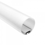 Pavir&scaron;ius / Pakabinamas apvalus anoduoto aliuminio profilis su matiniu stiklu 1-3 eilės LED juostos su apvaliu stiklu, 3m x &oslash;60mm x 30mm