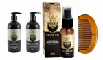 Rinkinys barzdos priežiūrai By My Beard vyrams: &scaron;ampūnas, 300 ml + kondicionierius, 300 ml + aliejus, 30 ml + nelankstomos &scaron;ukos