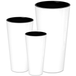 Puodų rinkinys 3x apvalus auk&scaron;tas Tubus slim shine 20x38cm, 25x48cm, 30x57,5cm, baltas