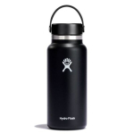 Hydro Flask Wide Mouth su Flex Cap kelionių buteliukas 946 ml, juodas