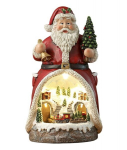 Kalėdinė dekoracija Žibintas su Kalėdų Senelio statulėle, 24 cm