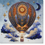 Pagrindinis karoliukų siuvinėjimo rinkinys Abris Art. Oro nuotykiai (Deco Scenes) 28x28 cm AAB-923