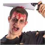 Galvos juosta pjūklo galva Helovino kostiumas kraujas