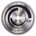 Pjovimo diskas medienai Bosch MULTI MATERIAL; 250x3,2x30,0 mm; Z80; -5&deg;