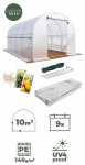 Sodo tunelinis &scaron;iltnamis Garden Rosa, 4x2,5 m, 10 m&sup2;, UV-4 apsauga, 9 langai, balta plėvelė