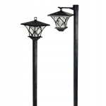 Sodo LED &scaron;viestuvas su saulės baterija Masterled, 153 cm, IP44, juodas