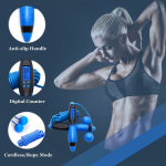 Jumping ropes,Jump Rope, Jumping Rope with Counter for Fitness , Adjustable ，Workout Training for Adults,Kids,Black blue