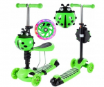 Triratis paspirtukas su stūmimo rankena Scooter 5in1, žalias