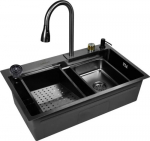 Daugiafunkcinė virtuvės kriauklė 75&times;46 cm WISENT WG37546B i&scaron; nerūdijančio plieno
