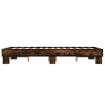 dvivietė lova，suaugusiųjų lova，Lovos rėmas, rudas ąžuolo, 140x190cm, apdirbta mediena/metalas CFE1445616