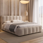 Lova MAGNATE + Čiužinys SAPNAS 2 XL|180x200|Balta #6|Boucle