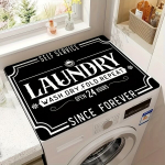Skalbimo ma&scaron;inos vir&scaron;utinis dangtis su užra&scaron;u "Laundry", 1 vnt - juodas