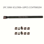 Tekinimo staklių įrankių laikiklis S06K-SCLCR06 su 10 plok&scaron;telių, 1PC S06K-SCLCR06+10PCS CCMT