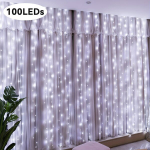 LED užuolaidų girlianda USB, Baltas
