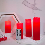 LED žvakių rinkinys su nuotolinio valdymo pultu, 【4 vnt raudona】