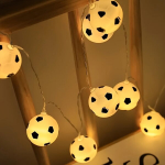 Futbolo LED girlianda, &Scaron;iltai balta