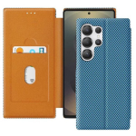 Samsung Galaxy S25 Ultra dėklas - AVIZAR - Anglies pluo&scaron;tas - Vaizdo palaikymas - Anti-RFID - Mėlynas