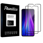 Grūdintas Stiklas - Phonillico&reg; - Xiaomi REDMI NOTE 8 PRO - 2 vnt. rinkinys - Ekrano Apsauga - Juodas Kra&scaron;tas