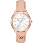Moteri&scaron;kas laikrodis Michael Kors MK7467 rožinės spalvos odinis - Skersmuo 38 mm - Atsparus vandeniui 3 ATM