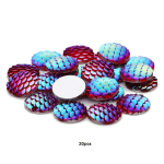 Žuvies skalės įdėklai papuo&scaron;alams, Rose Red (20pcs)
