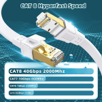 Cat8 Ethernet tinklo kabelis, 10 m / 33 pėdų