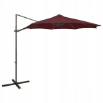 Pakabinamas led skėtis 300x255cm bordo spalvos