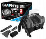 Graphite akumuliatorinis pramoninis dulkių siurblys 18v 10l