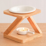 Medinis eterinių aliejų židinys, kvapnaus va&scaron;ko degiklis su žvakide