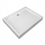 Mazur stačiakampis žemas du&scaron;o padėklas 100x80x15cm baltas akrilas + sifonas