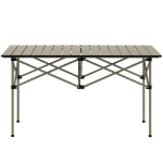 Kempingo stalas Sulankstomas stalas su suskleidžiamu stalvir&scaron;iu Sodinis stalas i&scaron; aliuminio 2 asmenims 95 x 55 cm Chaki, Chaki spalvos