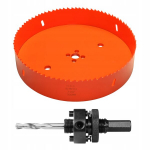 Bi-metalinė skylės gręžimo karūna 200 mm su adapteriu 32-210 mm