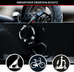 Master Lock trosinė spyna su raktu, 1 m, idealiai tinka paspirtukui, dviračiui, vežimėliui, sporto įrangai, juoda