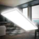 B.k.licht - led lubų &scaron;viestuvas su netiesiogine &scaron;viesa, 3 cm plok&scaron;čias, neutrali balta &scaron;viesa, lempa, lubų &scaron;viestuvas, svetainės lempa, led panelė, virtuvės lempa, lubų ap&scaron;vietimas, 58 x 20 x 3 cm, baltas